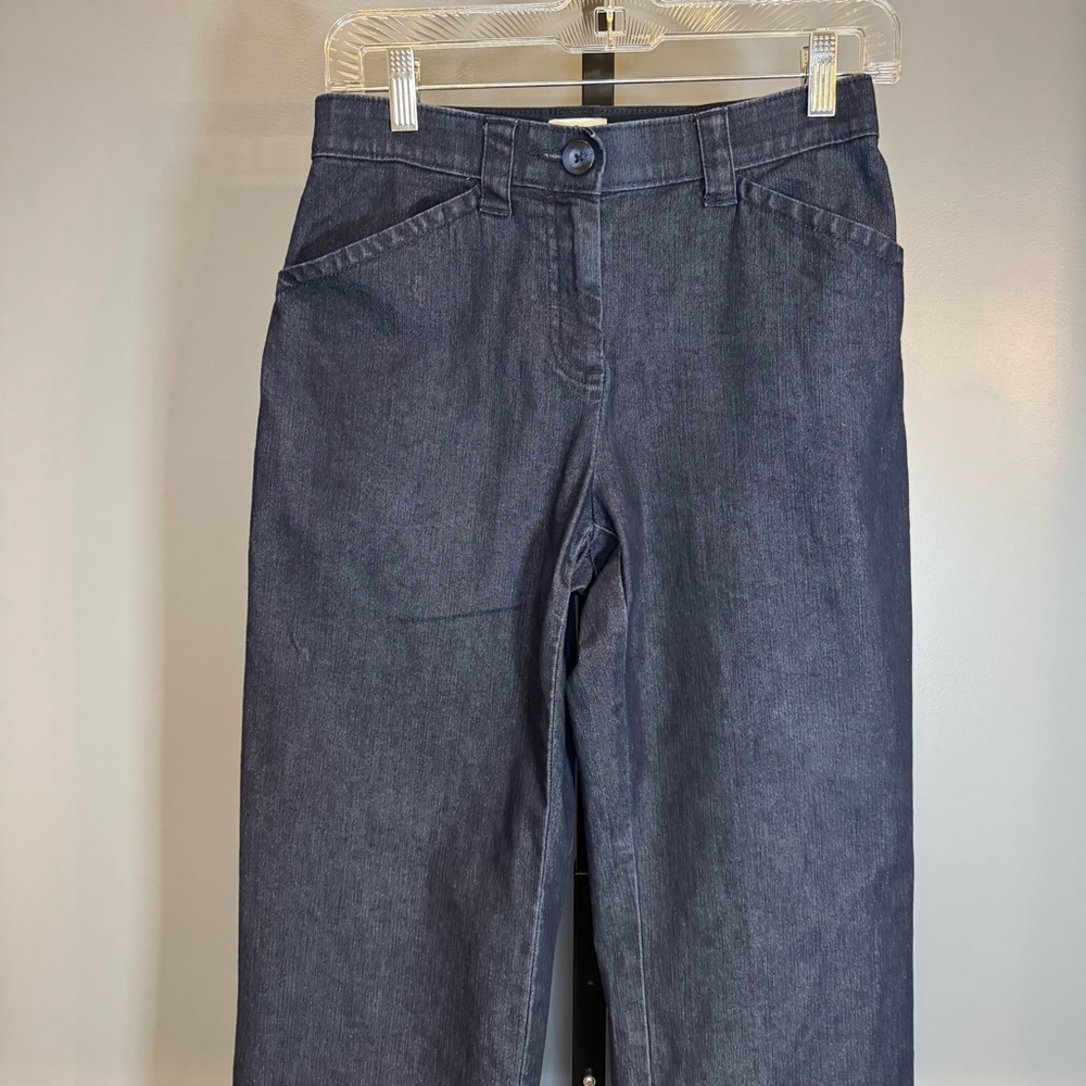 L.L.Bean Classic Fit High Rise Straight Leg Dark Wash Denim Pants 4 - Picture 1 of 12